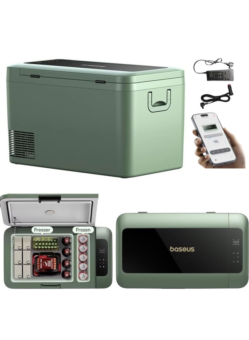 Baseus 26.1L Portable Car Fridge Freezer with Powerful Compressor – 12/24V Dual Voltage, 70W Energy-Saving Cooling – Quick App Temperature Control to -20°C – Shock-Resistant Design with LED Lighting – Ideal for Teslas, Camping, RVs, Dorms, Outdoor Travel, Road Trips, and Everyday Use - Image 1